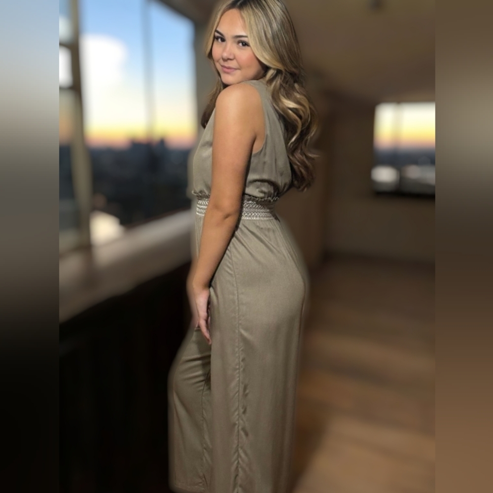 Women's Tan Jumpsuit Size Medium